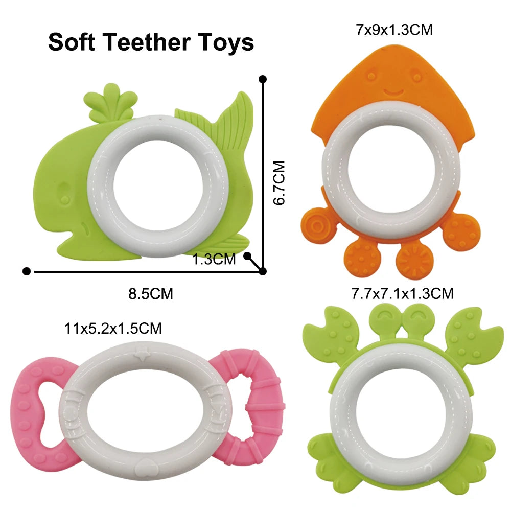 Baby Rattle & Teether Set in Giant Bottle Jar - 11 Pieces