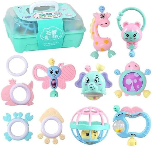 Baby Rattle & Teether Gift Set with Carry Case - 11 Pieces