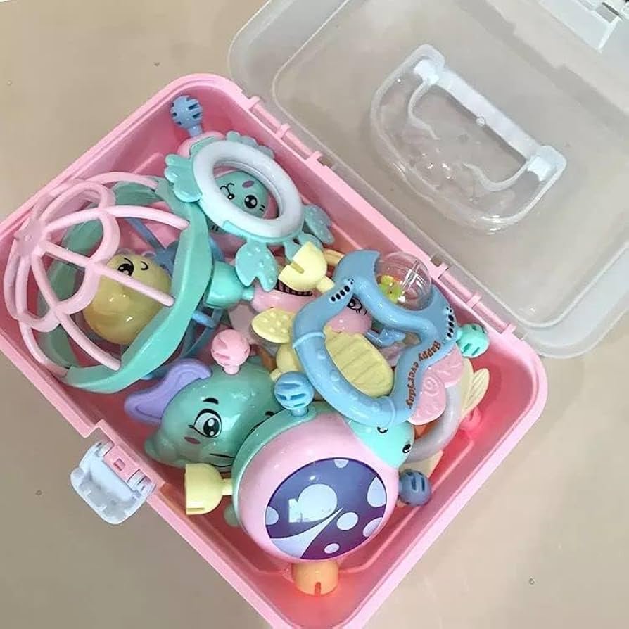Baby Rattle & Teether Gift Set with Carry Case - 11 Pieces