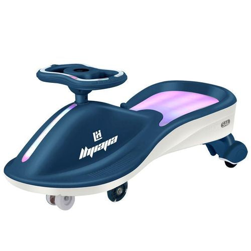 Kids Swing Car with Light-Up Seat & Flashing Wheels - Wiggle Ride-On Car