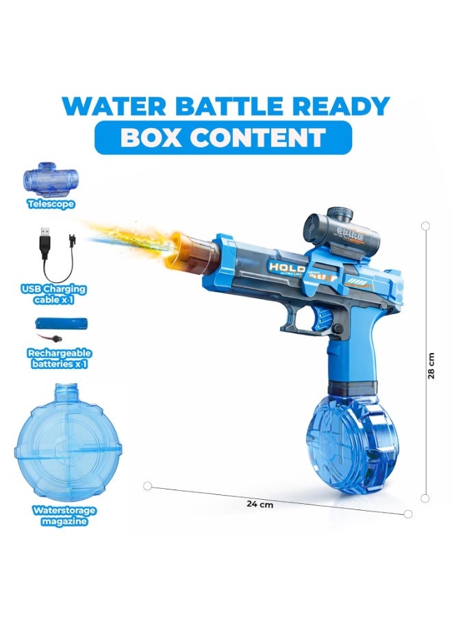 Electric Water Gun with Light-Up Muzzle - Rechargeable Automatic Water Blaster