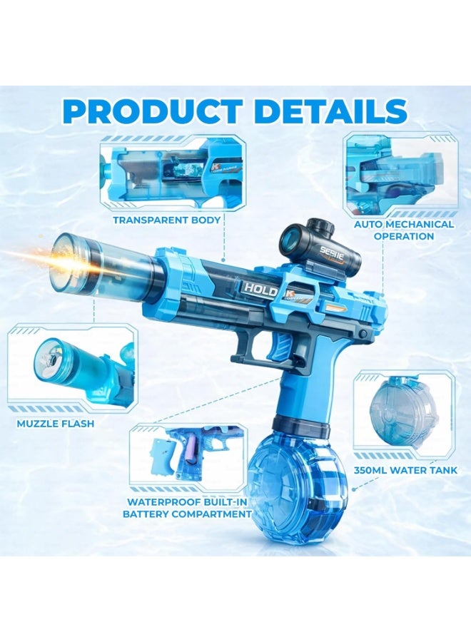 Electric Water Gun with Light-Up Muzzle - Rechargeable Automatic Water Blaster