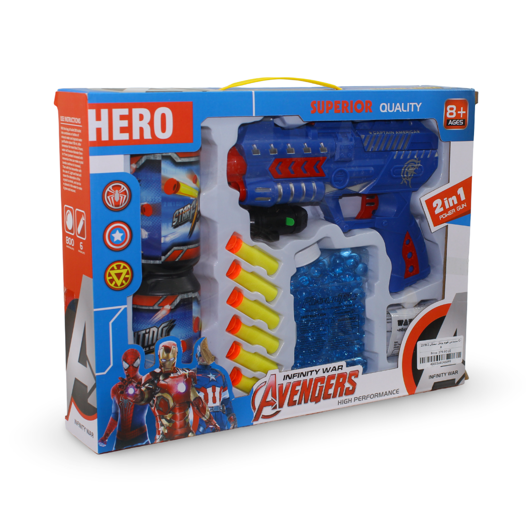 2-in-1 Toy Blaster - Shoots Water Beads & Soft Foam Darts