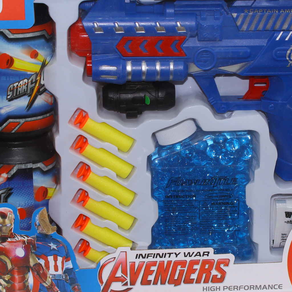 2-in-1 Toy Blaster - Shoots Water Beads & Soft Foam Darts