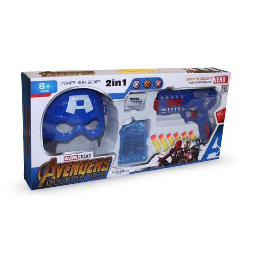 2-in-1 Toy Blaster Set with Hero Mask - Water Beads & Soft Foam Darts
