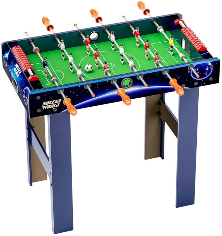Wooden Football Table with Legs - Large Foosball Game for Kids & Family (81 x 43 x 78 cm)