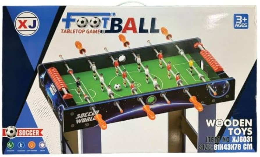Wooden Football Table with Legs - Large Foosball Game for Kids & Family (81 x 43 x 78 cm)
