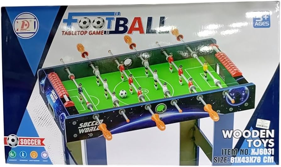 Wooden Football Table with Legs - Large Foosball Game for Kids & Family (81 x 43 x 78 cm)