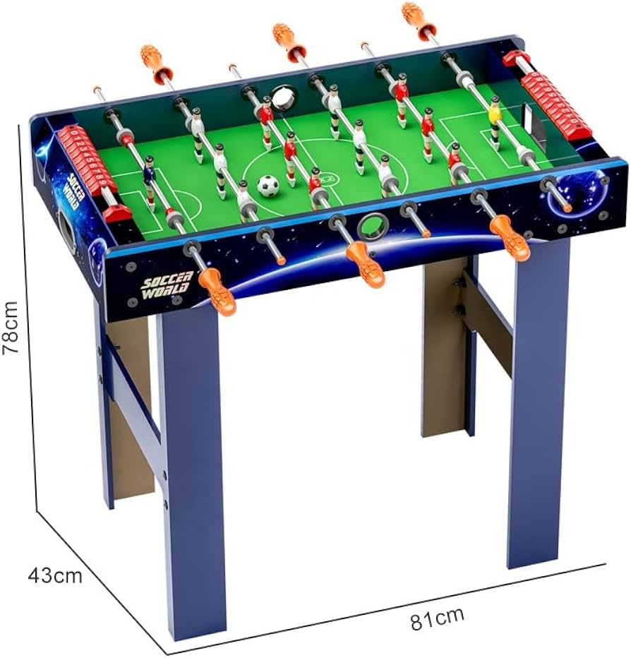 Wooden Football Table with Legs - Large Foosball Game for Kids & Family (81 x 43 x 78 cm)