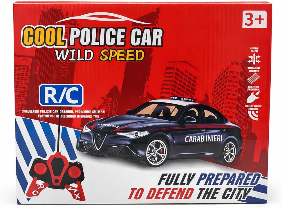 Remote Control Police Car for Kids - RC Sports Car with Remote