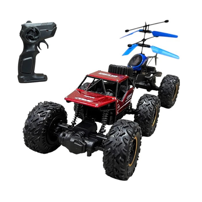 2-in-1 Six-Wheel Remote Control Off-Road Truck with Hand-Sensing Flying Helicopter