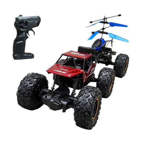2-in-1 Six-Wheel Remote Control Off-Road Truck with Hand-Sensing Flying Helicopter