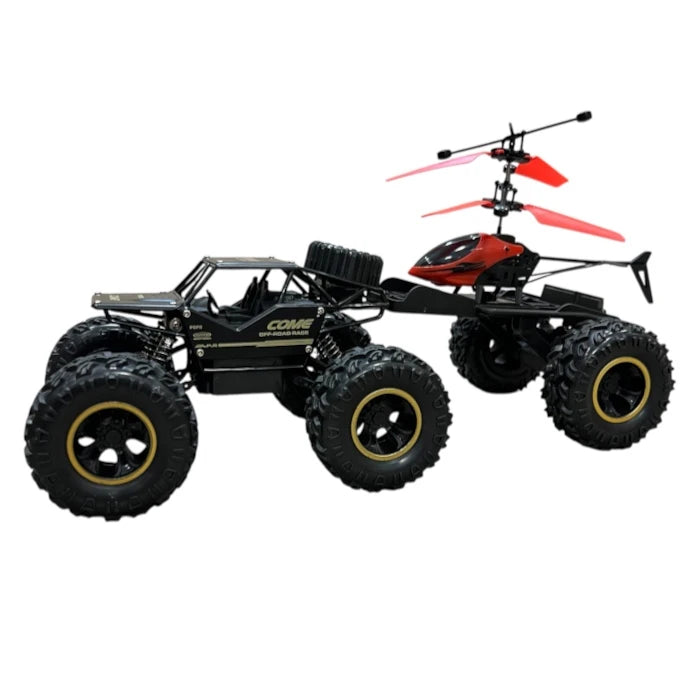 2-in-1 Six-Wheel Remote Control Off-Road Truck with Hand-Sensing Flying Helicopter