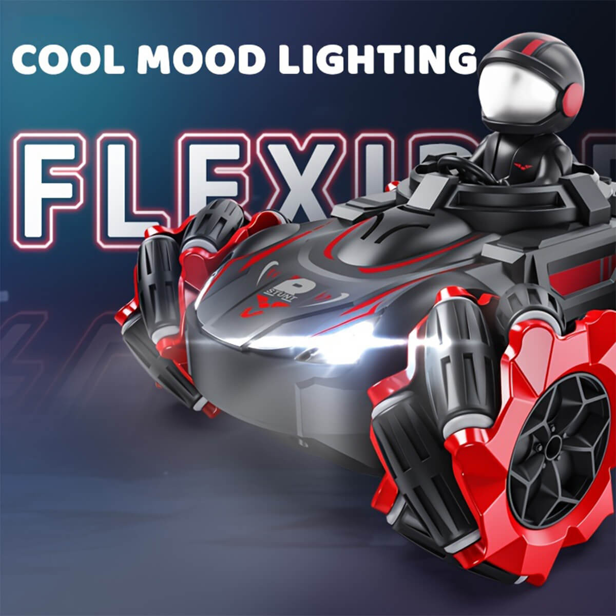 RC Stunt Car with Driver, Mist Spray, Lights & Music - 360° Multi-Directional 2.4G