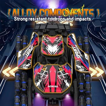8-Wheel Transforming RC Stunt Car with Gesture Control, Mist Spray, Lights & Music