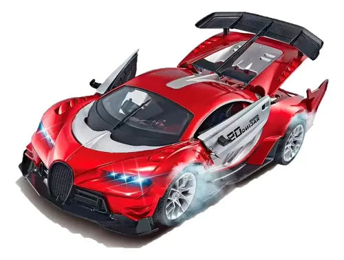Remote Control Super Car with One-Key Opening Doors, Lights & Mist Spray - 2.4G 6-Channel