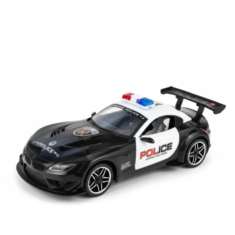 Remote Control Police Sports Car with Opening Doors & Lights - Rechargeable 2.4G RC Police Car