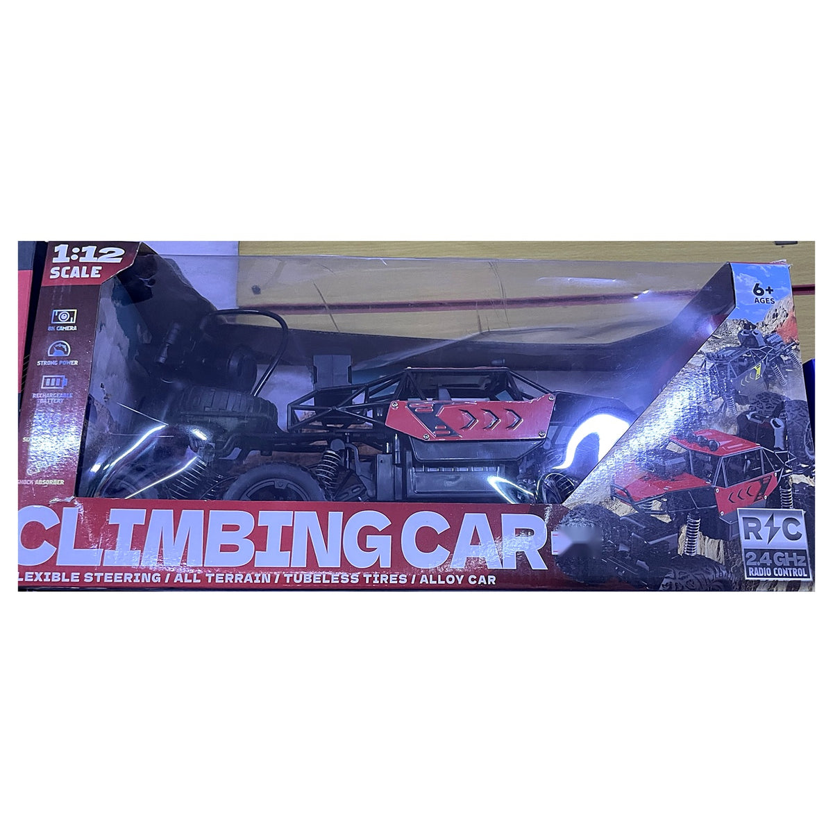 Remote Control Rock Climbing Car 1:12 - All-Terrain Alloy Off-Road Crawler, Rechargeable 2.4G
