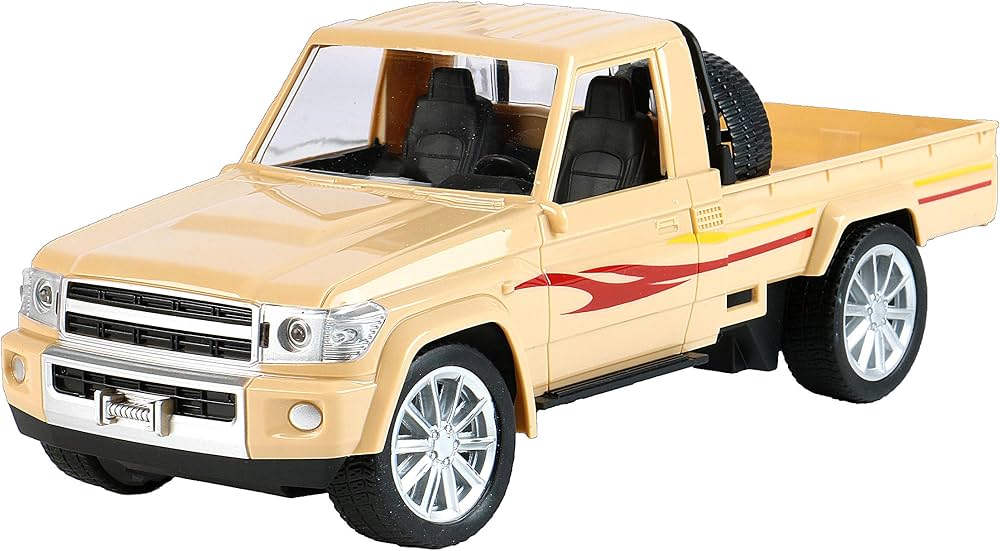 Remote Control Pickup Truck 1:20 with Rechargeable Battery - Beige RC Pickup with Spare Tire