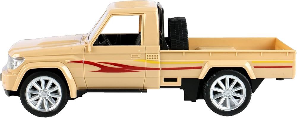 Remote Control Pickup Truck 1:20 with Rechargeable Battery - Beige RC Pickup with Spare Tire