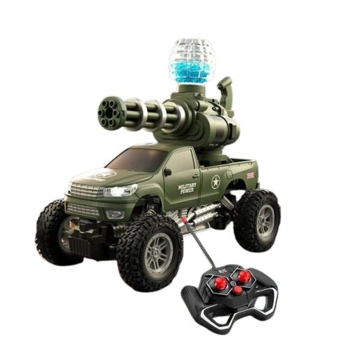 RC Military Off-Road Truck with Gel Ball Gatling Launcher