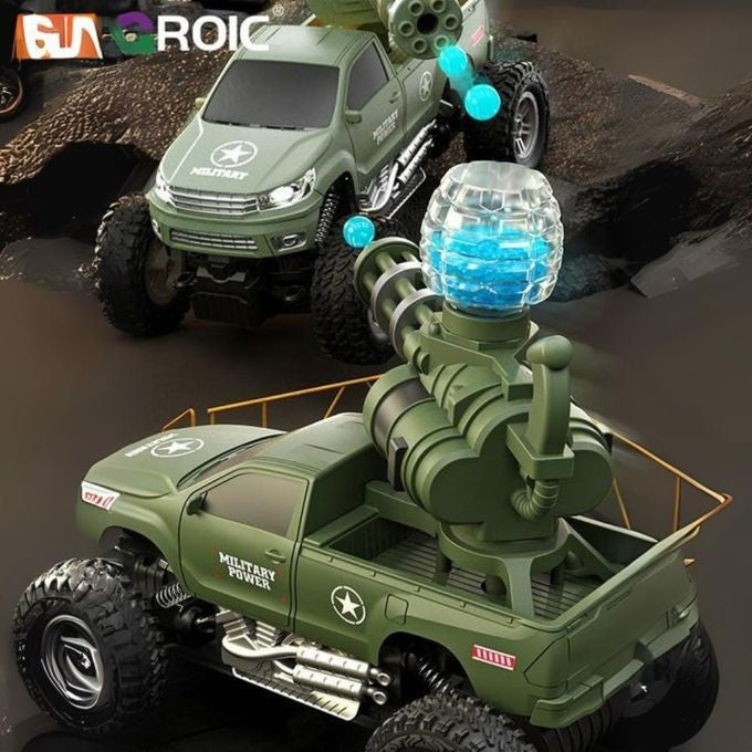 RC Military Off-Road Truck with Gel Ball Gatling Launcher