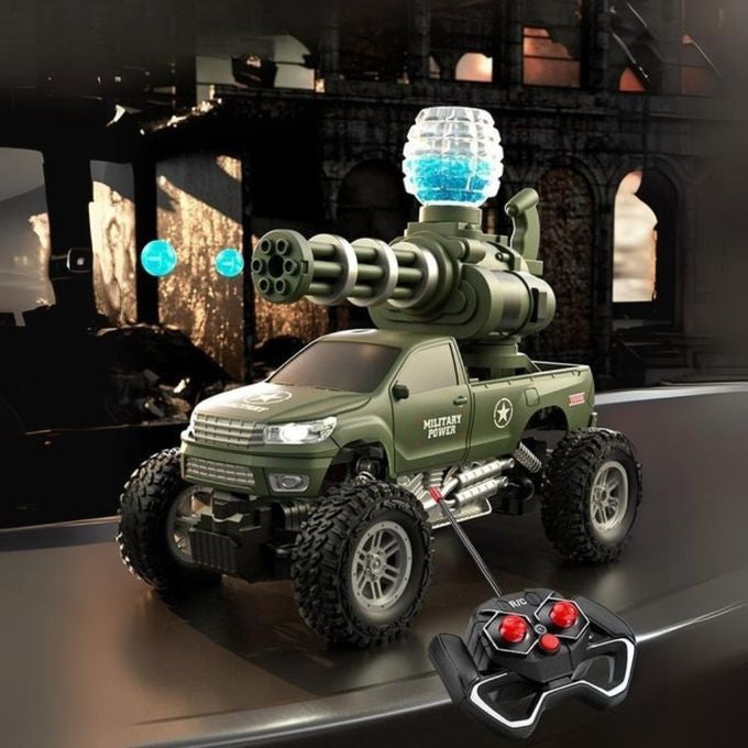 RC Military Off-Road Truck with Gel Ball Gatling Launcher