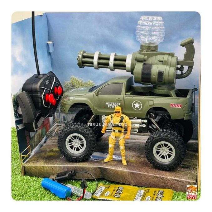 RC Military Off-Road Truck with Gel Ball Gatling Launcher