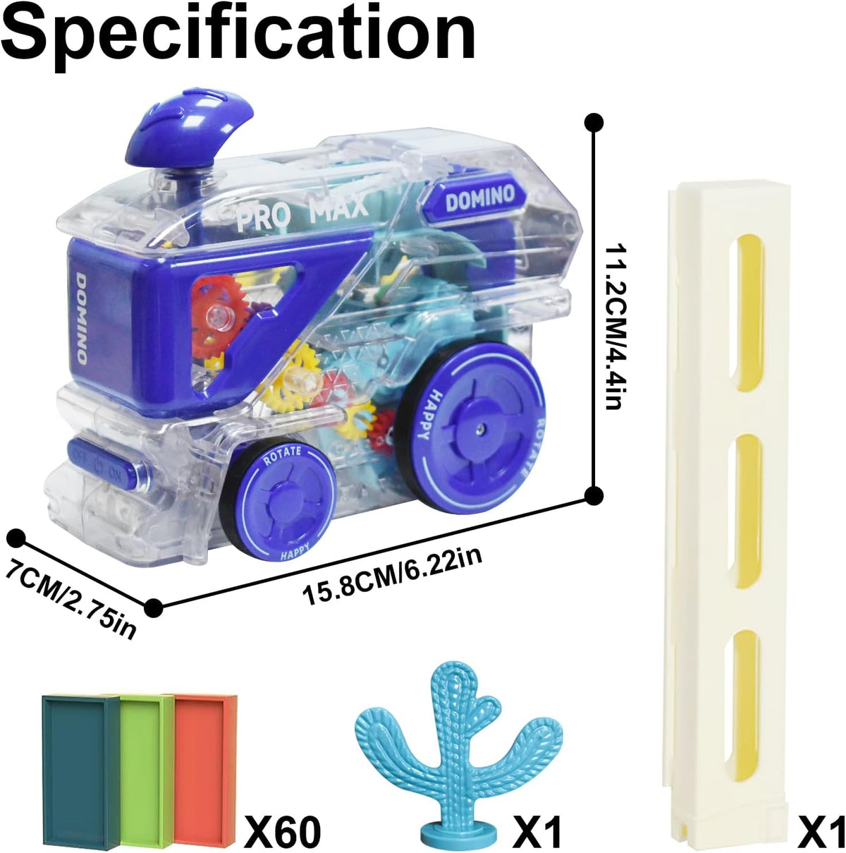Automatic Domino Train Set with Colorful Dominoes