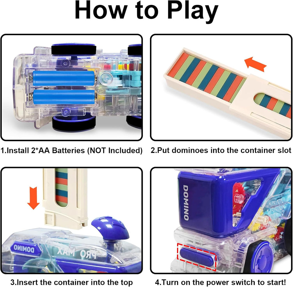 Automatic Domino Train Set with Colorful Dominoes