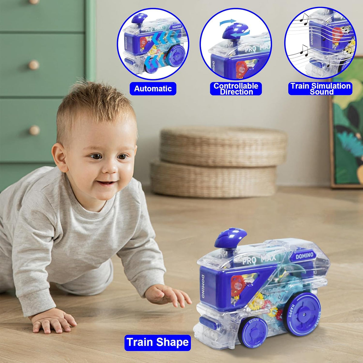 Automatic Domino Train Set with Colorful Dominoes