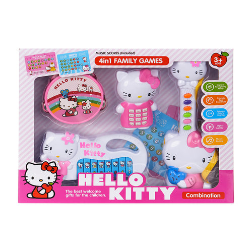 4-in-1 Kids Musical Instruments Set – Guitar, Keyboard, Phone & Tambourine