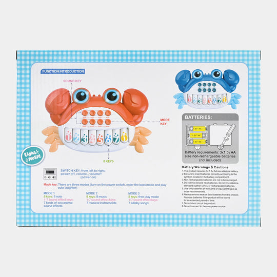 Crab Piano Toy with Lights & Music