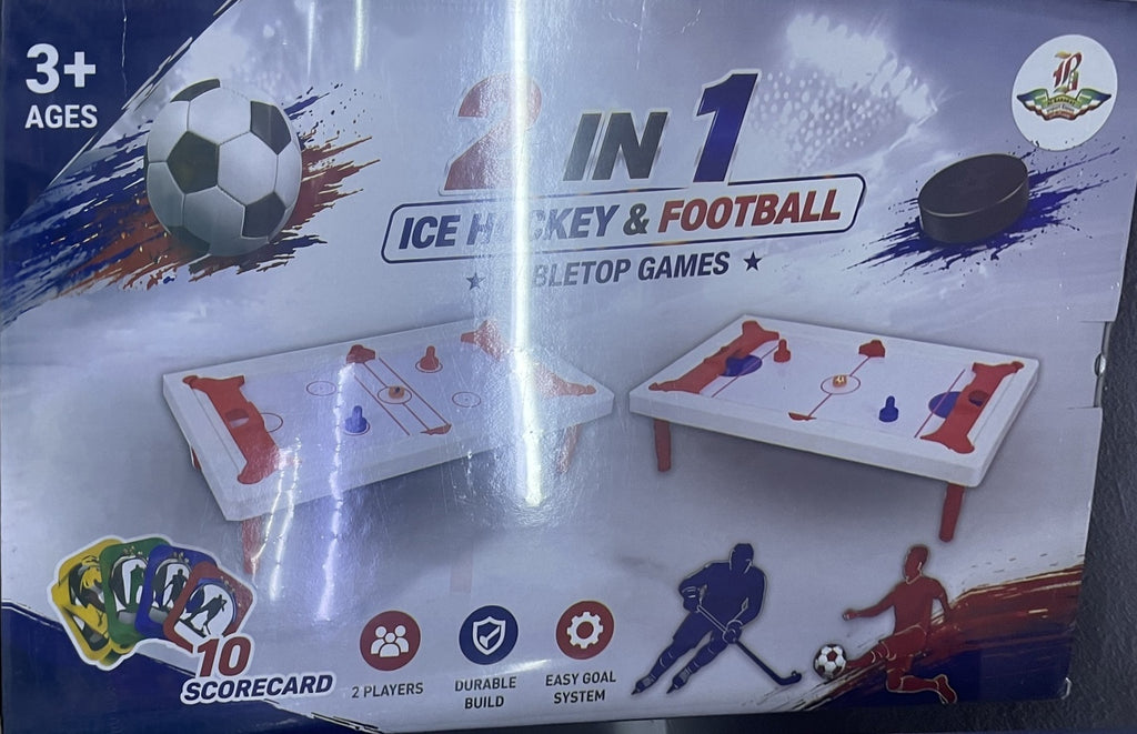 2-in-1 Tabletop Ice Hockey & Football Game