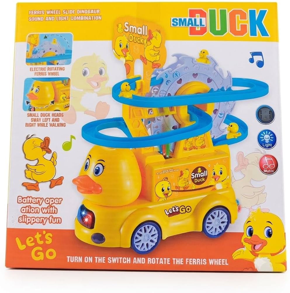 Climbing Ducks Slide Track with Ferris Wheel, Lights & Music