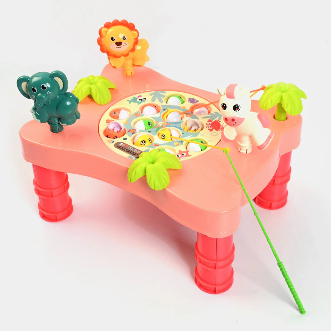 Electric Rotating Fishing Game Table with Music