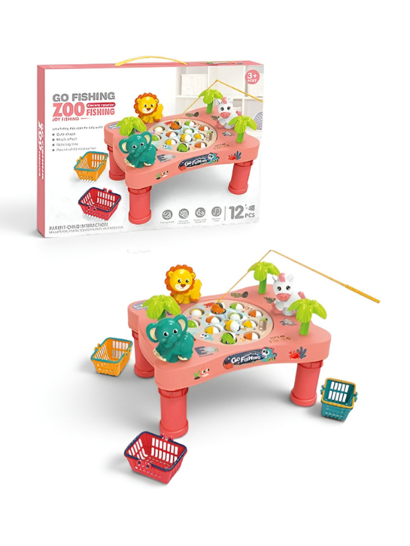 Electric Rotating Fishing Game Table with Music