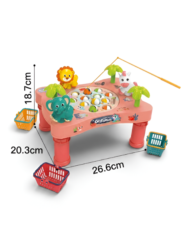 Electric Rotating Fishing Game Table with Music