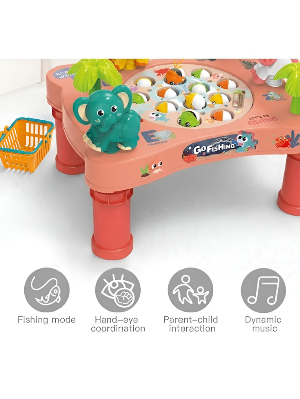 Electric Rotating Fishing Game Table with Music
