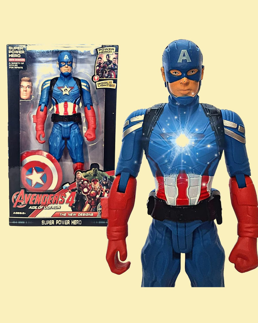 Walking Superhero Figure with Lights & Sound