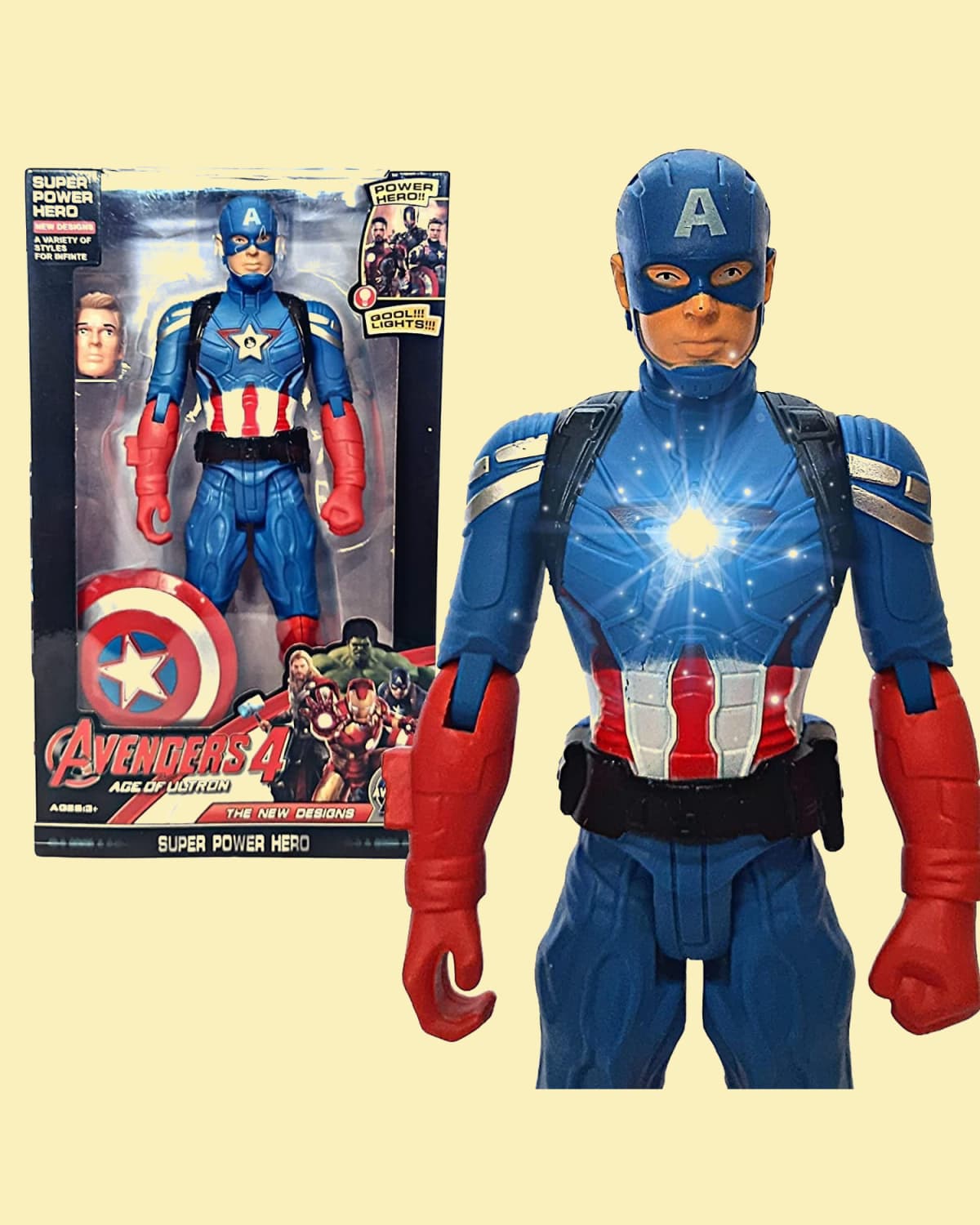 Walking Superhero Figure with Lights & Sound