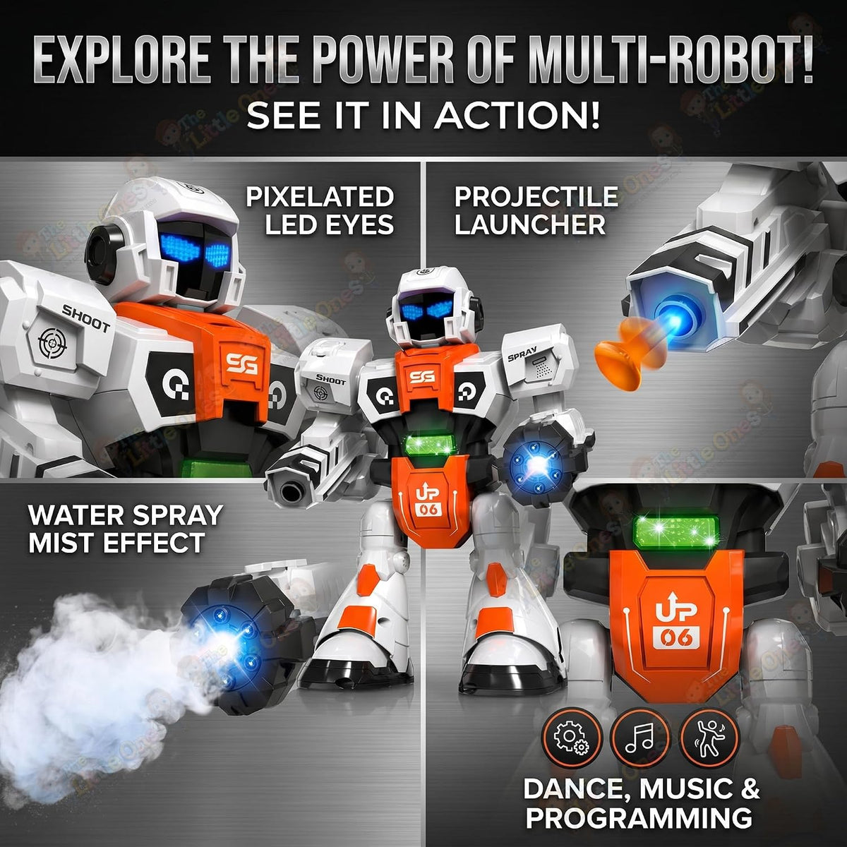 Multifunctional RC Robot with Dart Shooter, Water Bomb & Mist Spray