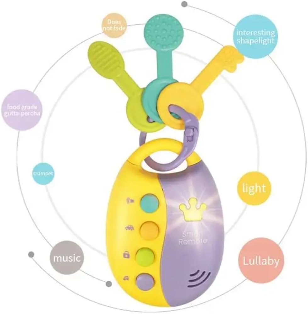 Baby Smart Car Key Remote Toy with Lights & Sounds