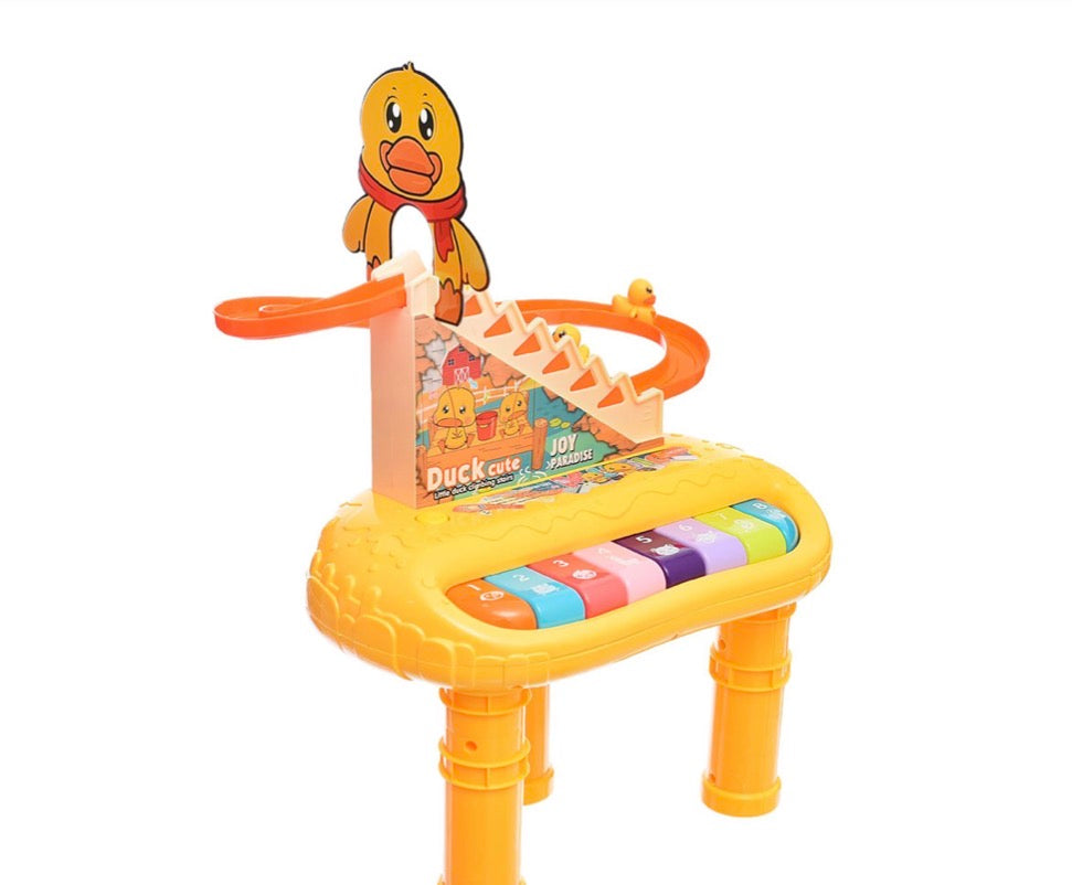 2-in-1 Duck Slide & Piano Table with Lights & Music