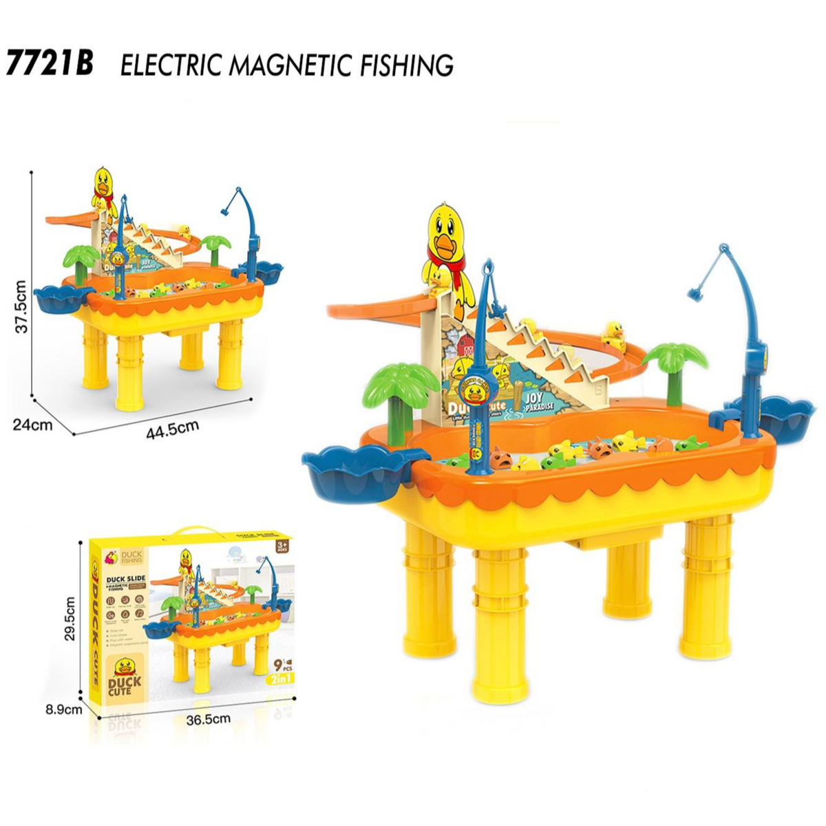 2-in-1 Duck Slide & Magnetic Fishing Water Table
