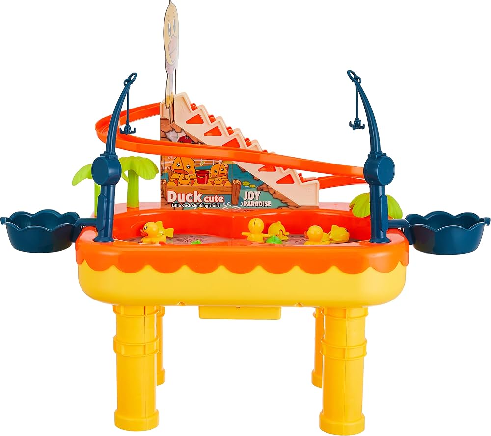 2-in-1 Duck Slide & Magnetic Fishing Water Table