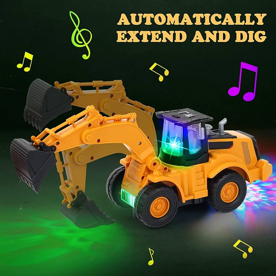 Excavator Toy Truck with Lights & Music