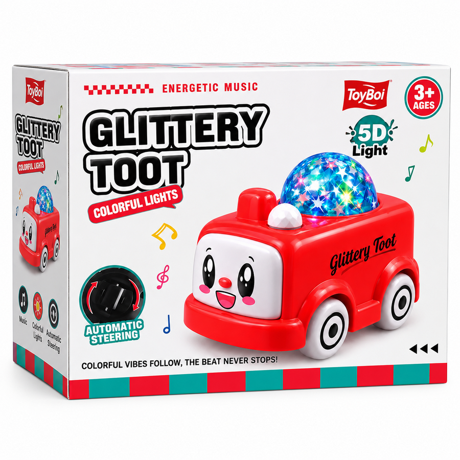 Musical Light Projector Toy Car with Automatic Steering