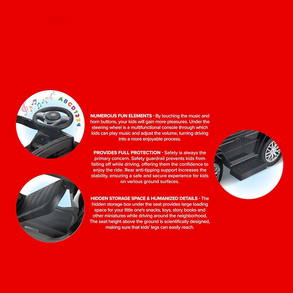 GTS Sports Ride-On Car with Under-Seat Storage