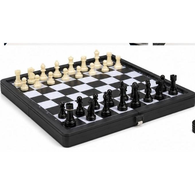 3-in-1 Magnetic Chess, Checkers & Backgammon Set